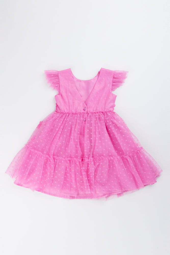 Pink Floral 3D Occasion Dress (2)