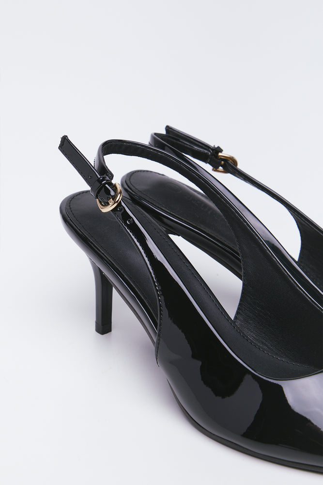 Black Patent Peep Toe Heels (3)