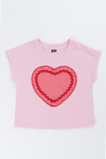 Pink Heart Ruffle T-Shirt
