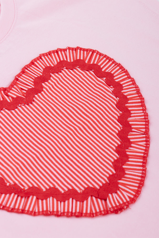 Pink Heart Ruffle T-Shirt (1)