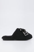 Black Sherpa Bow Slippers (1)