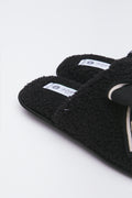 Black Sherpa Bow Slippers (3)