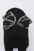 Black Sherpa Bow Slippers (4)