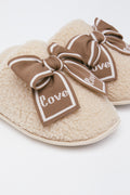 Beige Sherpa Bow Slippers (2)