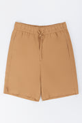 Brown Woven Pull On Shorts