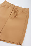 Brown Woven Pull On Shorts (1)