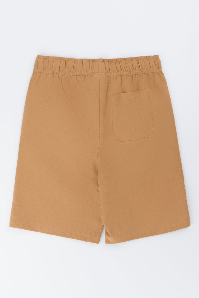 Brown Woven Pull On Shorts (2)