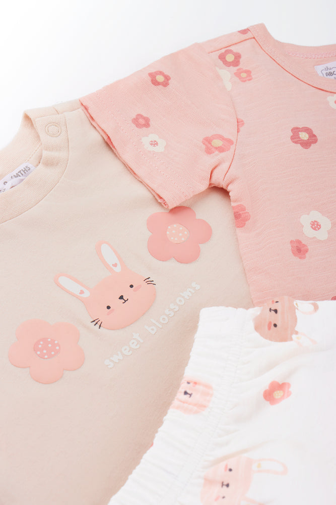 3 Piece Floral Bunny Romper Set (1)