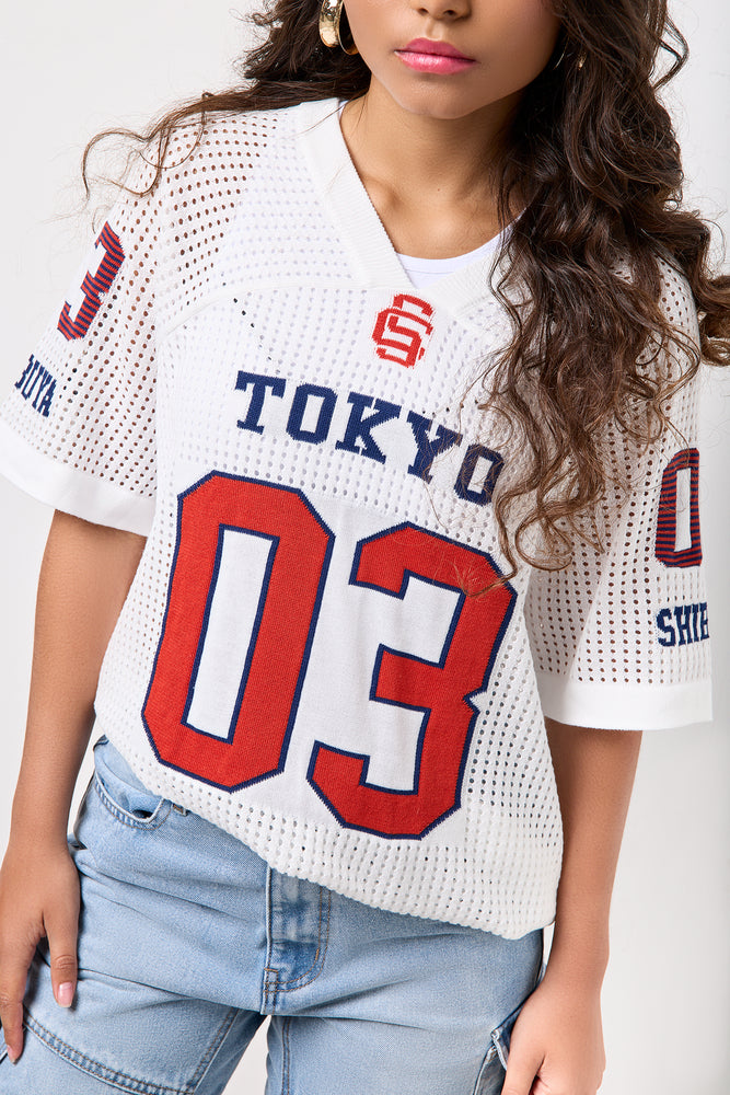 White Knitwear Soccer T-Shirt (3)