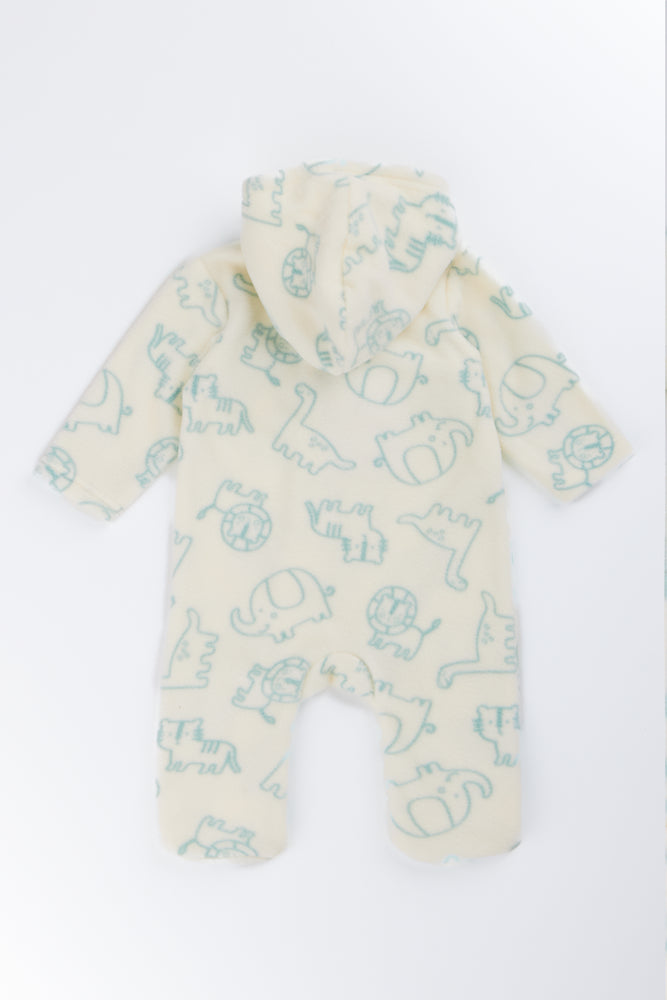 Cream Dinosaur Microfleece Jumpsuit (2)