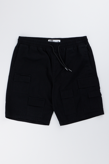 Black Cargo Utility Shorts