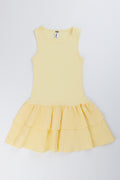 Yellow Sleeveless Tiered Rara Dress