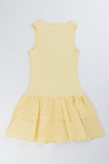 Yellow Sleeveless Tiered Rara Dress (3)