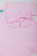 Pink Gingham Bow Detail T-Shirt (1)
