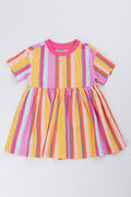 Dropped Shoulder Striped Dress