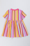 Dropped Shoulder Striped Dress (2)