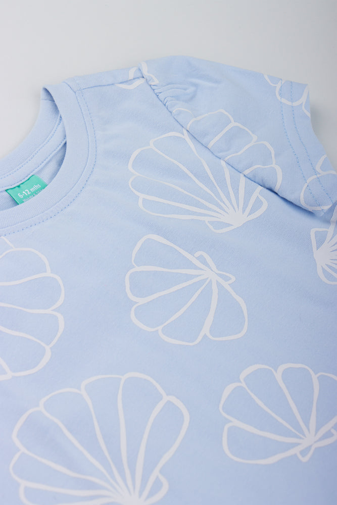 Blue Shell Print Puff T-Shirt (1)