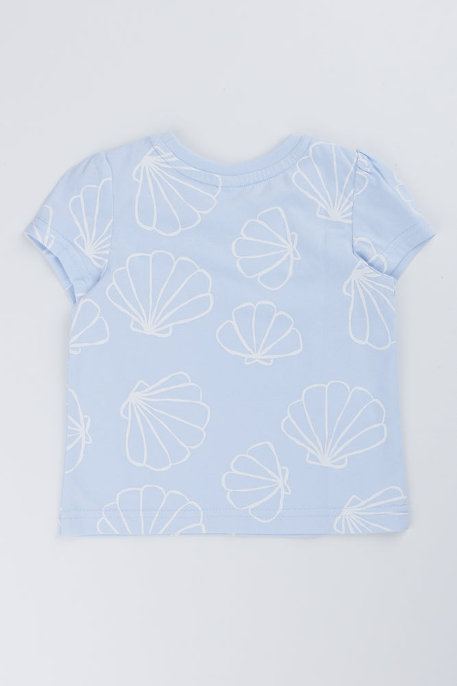 Blue Shell Print Puff T-Shirt (2)