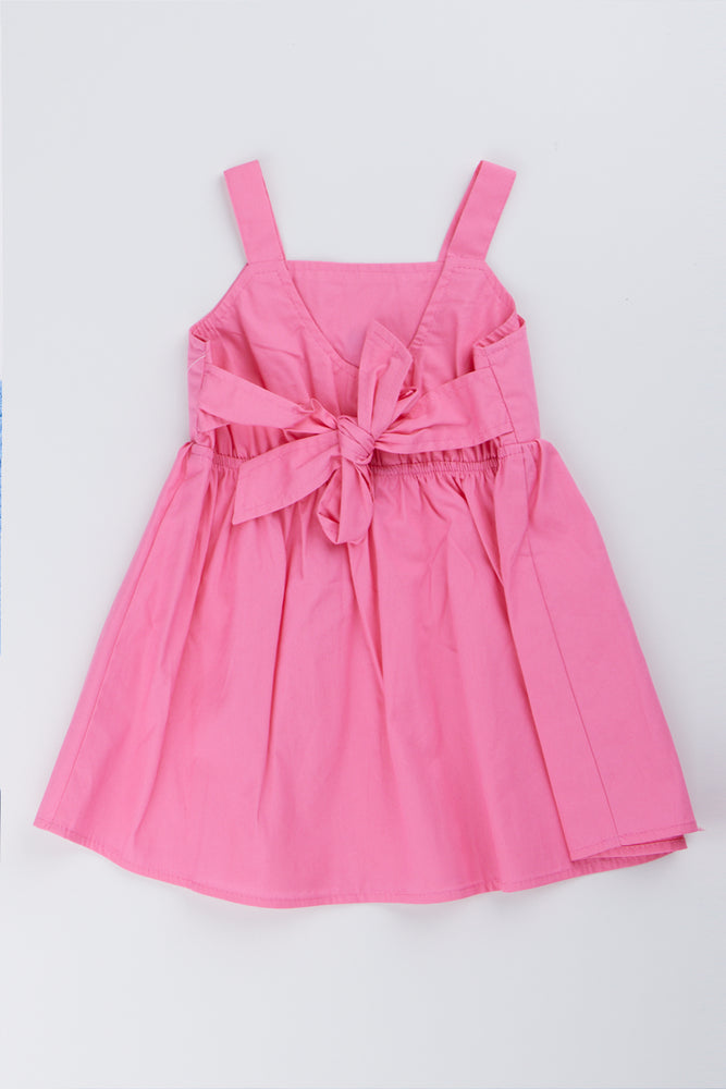 Pink Ladybug Woven Strappy Dress (2)