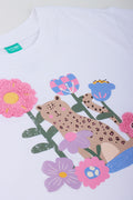 Leopard Flower Applique T-Shirt (1)