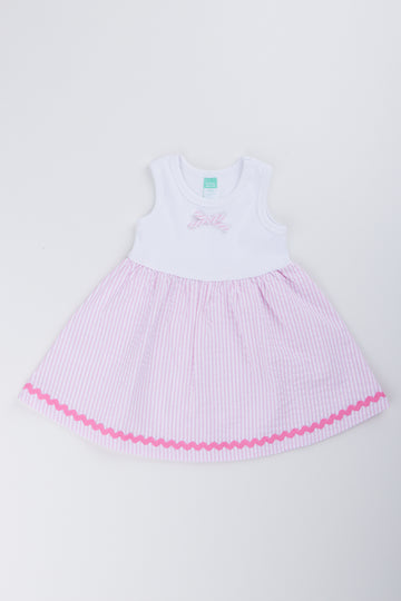 Pink Seersucker Knit Dress