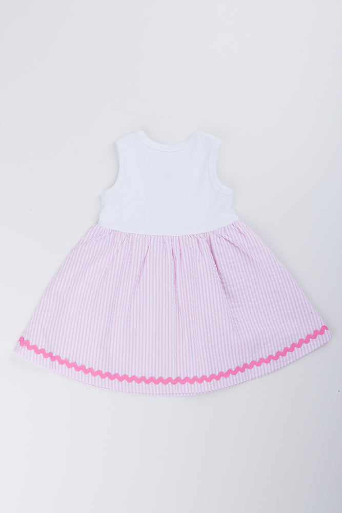 Pink Seersucker Knit Dress (2)