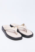 Cream Flatform Thong Sandals