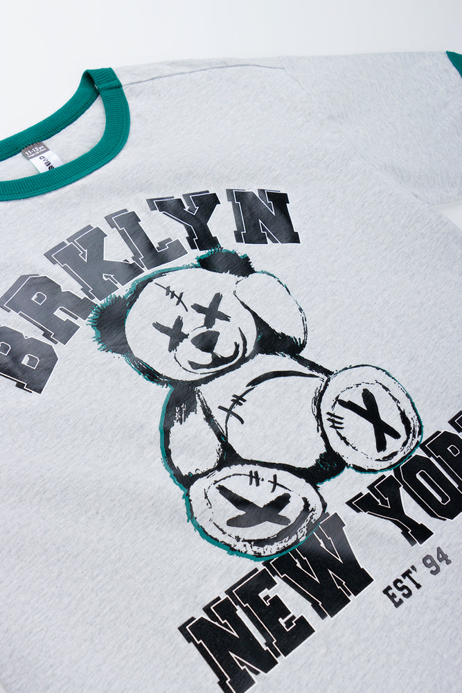 Grey Short Sleeve Graphic T-Shirt (1)