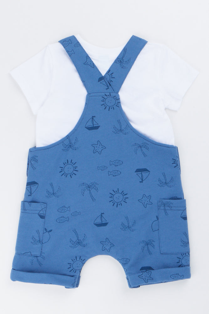Blue Print Dungaree Set (2)