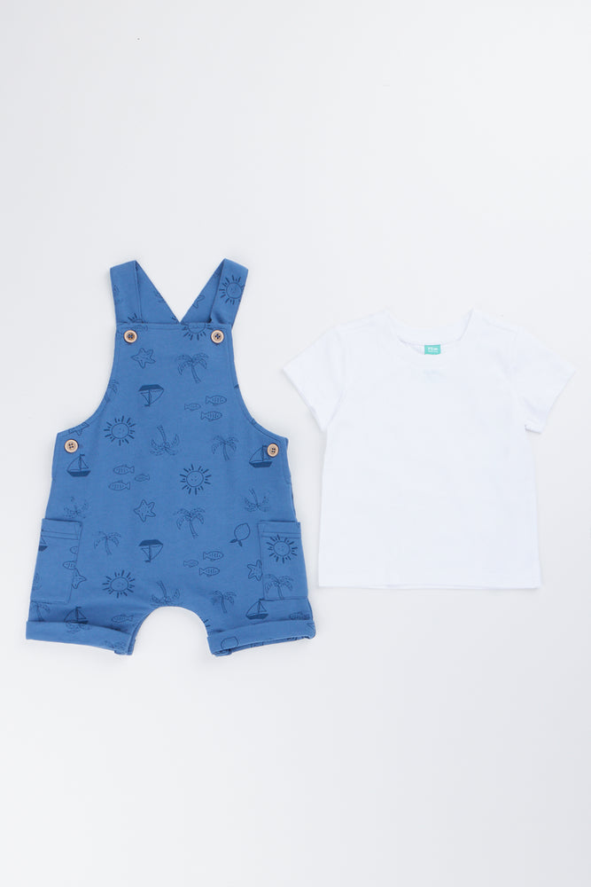 Blue Print Dungaree Set (3)