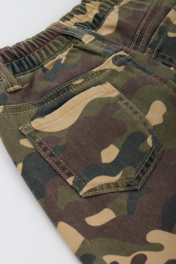 Camo Print Denim Jort Shorts (1)