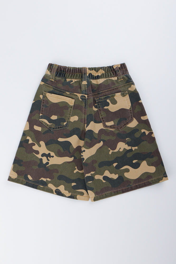 Camo Print Denim Jort Shorts (2)