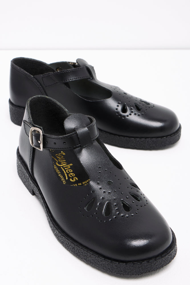 Pre Girls School Shoes Black Toughees