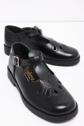 Pre Girls School Shoes Black Toughees