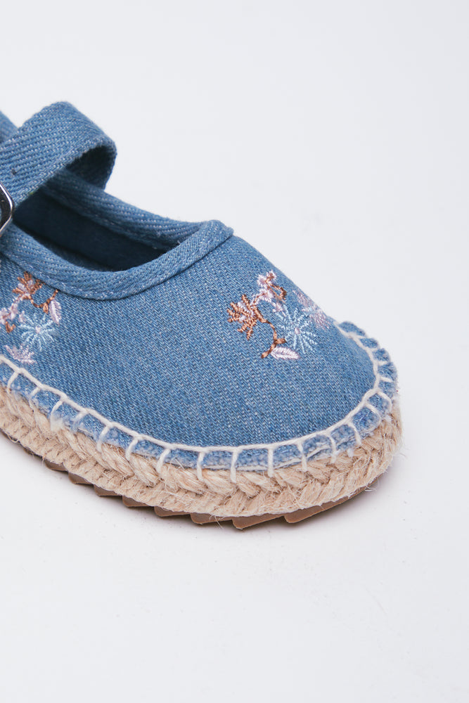 Floral Denim Espadrille Shoes (2)