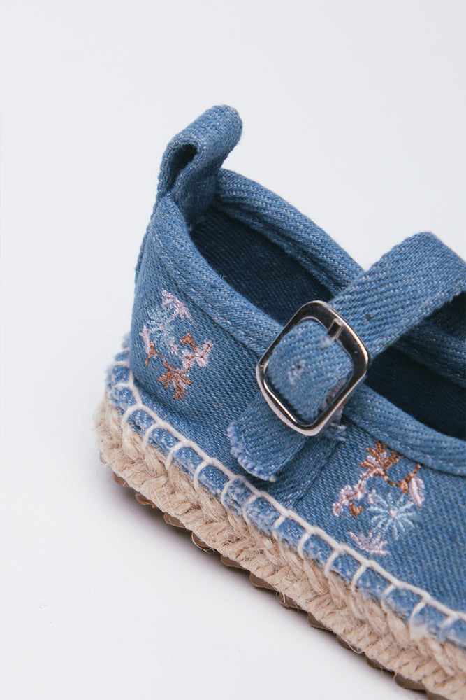 Floral Denim Espadrille Shoes (3)