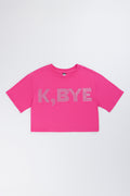 Cerise Diamante Slogan Boxy T-Shirt
