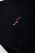 Black Lace Trim Oversized T-Shirt (1)