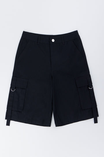 Black Ripstop Cargo Shorts