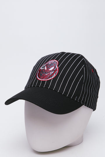 Black Spider-Man Striped Peak Cap