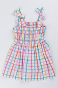 Rainbow Check Strappy Dress