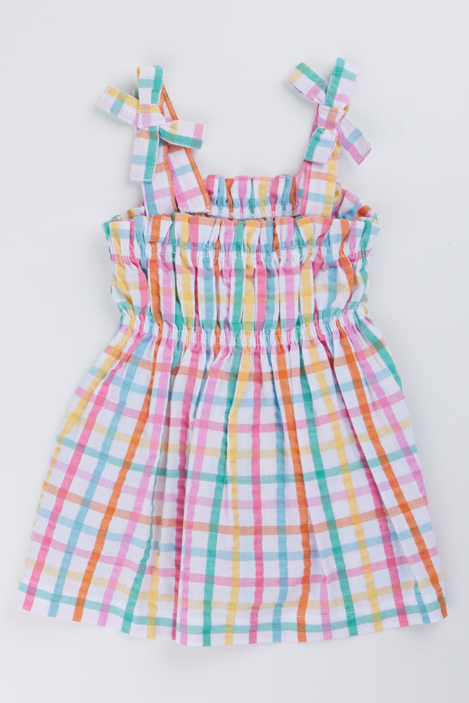 Rainbow Check Strappy Dress