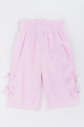 Pink Poplin Bow Detail Pants