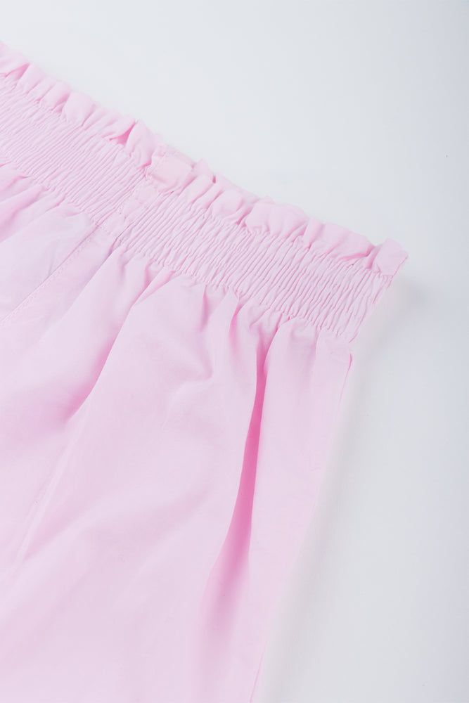 Pink Poplin Bow Detail Pants (1)