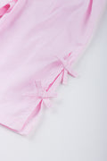 Pink Poplin Bow Detail Pants (2)