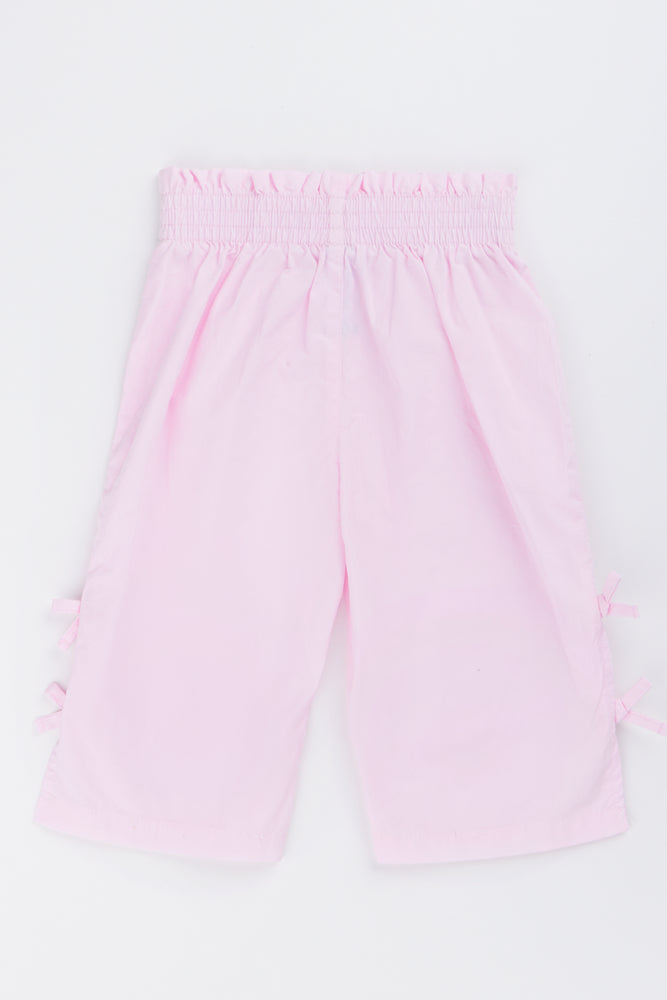 Pink Poplin Bow Detail Pants (3)