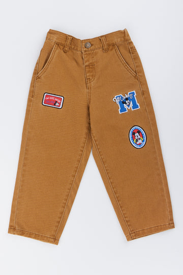 Ochre Mickey Mouse Wide Leg Pants