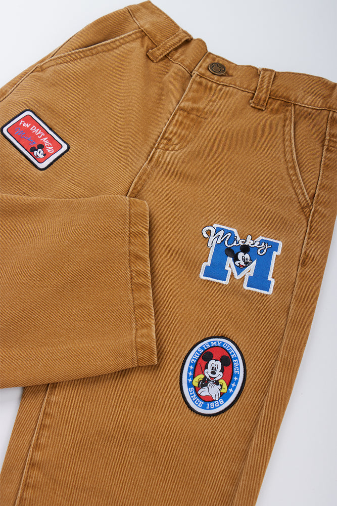 Ochre Mickey Mouse Wide Leg Pants (1)