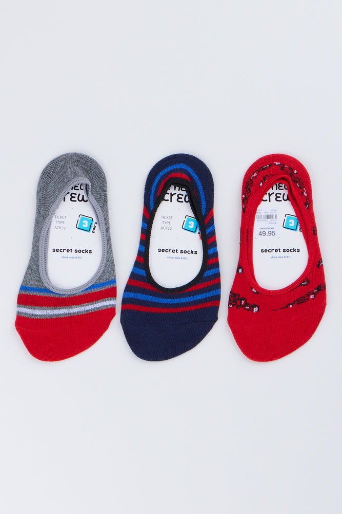 3 Pack Striped Secret Socks