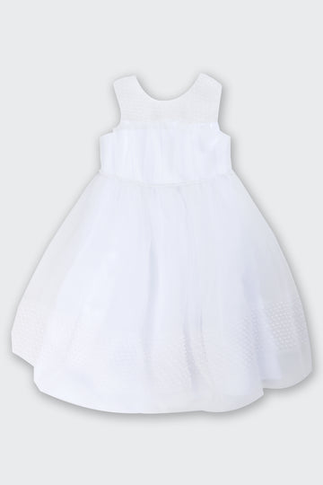 White Mesh Occasion Dress